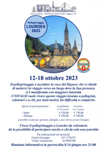 Pellegrinaggio a Lourdes: mercoledì 14 riunione informativa in parrocchia