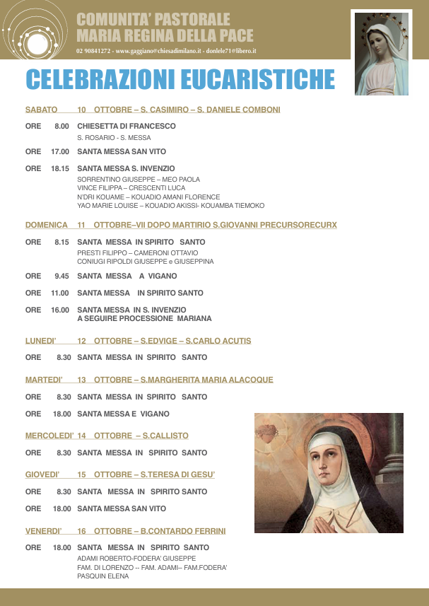 S.Messe e Intenzioni